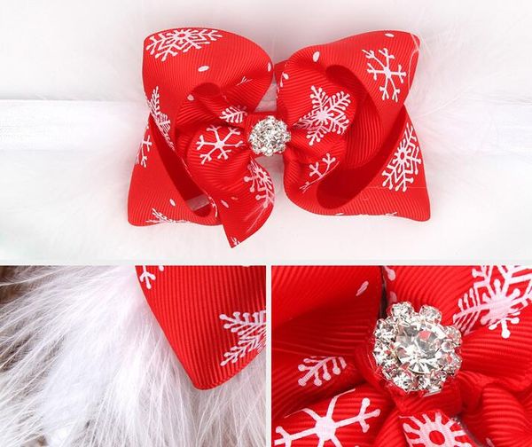 

christmas baby girls bow feather headband party xmas toddler infant kids hair band headwear hair accessories hoop presents