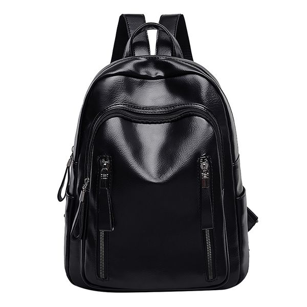 

pu leather women's backpack ladies fashion solid color backpack high-capacity schoolbag casual travel outdoor student bags #x2