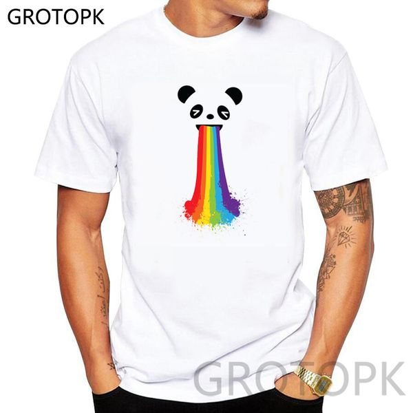 

gay lesbian panda lgbt pride cotton t shirts men and women 2019 summer rainbow design harajuku cotton tshirts couple clothes, White;black
