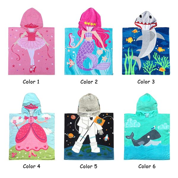 

new 60cm cute baby boys girls kids swimming bath towel cotton hooded pullover bath towel colorful beach swimming towel poncho