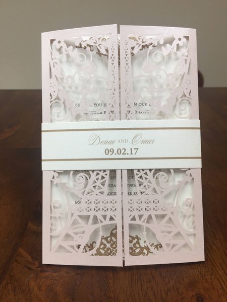 

Сделай сам Эйфелева Парижская башня Лазерная резка Приглашение на свадьбу 2019 Quince