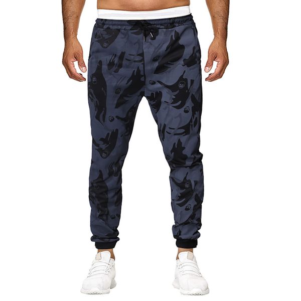 

2019 mens sweatpants winter man splicing printed gyms fitness overalls joggers workout trousers men cotton pencil pants, Black