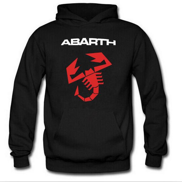 

hoodies men abarth car logo print sweatshirt spring autumn new fashion men hoodie hip hop harajuku casual hoody fleece tracksuit, Black