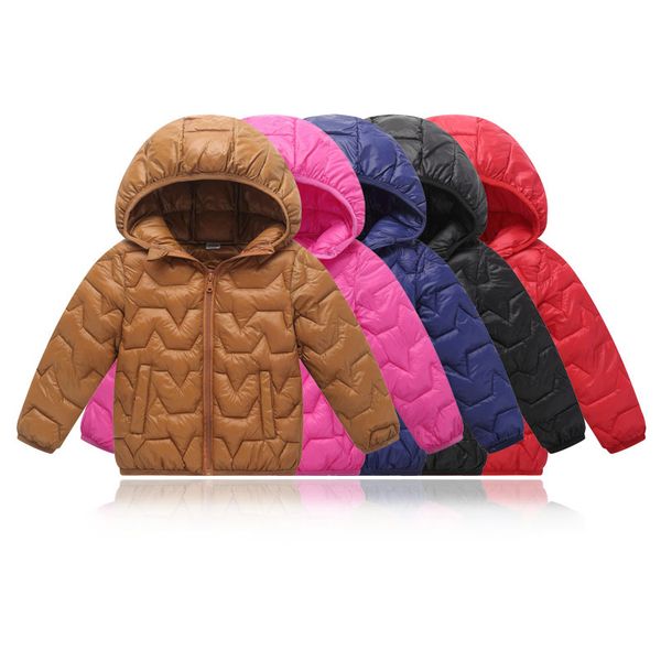 

детская мода тонкая одежда верхняя одежда пальто мальчики осень зима свет утка пуховик девушки теплый с капюшоном детская одежда, Blue;gray