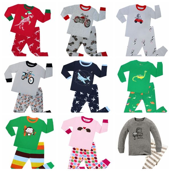 100 Cotton Meninos animal verme Pijama Define Crianças Pijamas de 2-8Years Crianças Car Impressão Pijamas motor Pijamas Meninos Roupas 31style DHL