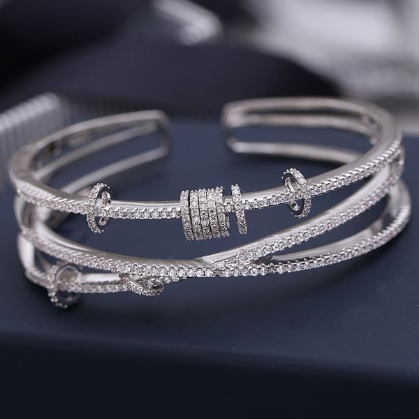 

aapm platinumplated циркон многослойное гибкое открытия кольца браслета конструкция винт открытие крышки браслет украшение, Golden;silver