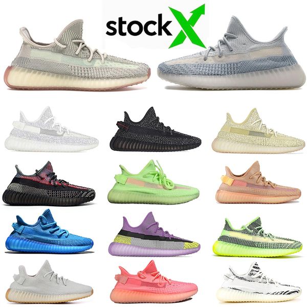 

special offer stock x cloud white citrin yecheil running shoes for men women black clay gid static reflective yeehu yeezreel trainer sneaker, White;red