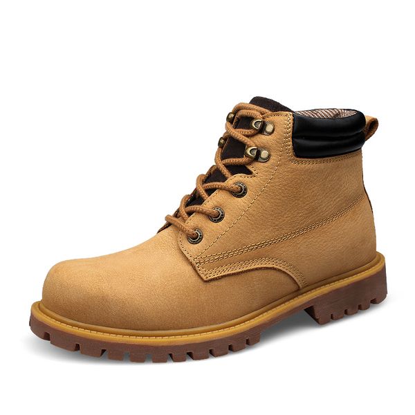 

autumn men boots winter men combat ankle boots leisure waterproof daily working, Black