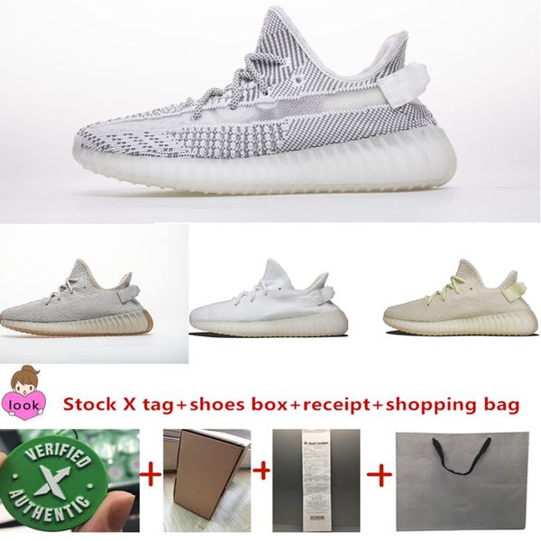 

(квитанция + сумка + коробка + бирка X на складе) Kanye west EF2905 Статическая обувь v2 Светоотражающие кружевные кроссовки Дизайнерская обувь Мужские кроссовки Человек