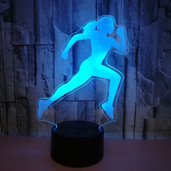 

3d women's race 7 color led night lamps for kids touch led usb table lampara lampe baby sleeping nightlight drop ship