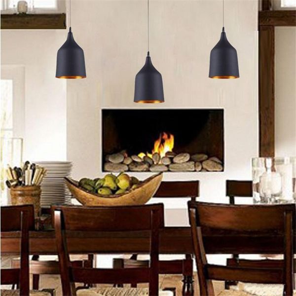 New Arrivel Indoor Pendent Light Tom Dixon Winebowl Pendant Lamp Dining Room Table White Black Color E27 Bulb Lamps Rectangular