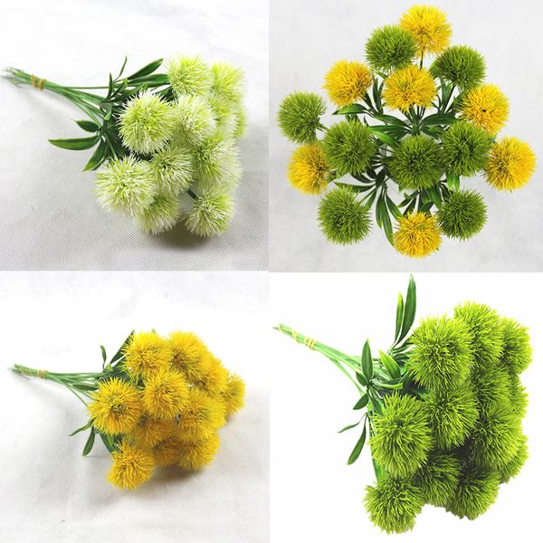 

26cm artificial plants simulation flowers dandelion plastic fake flowers yellow for gardening home living room table decoration