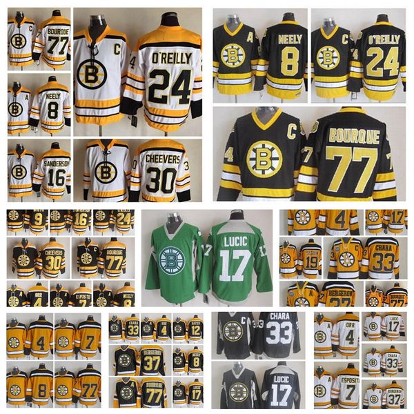

fashion retro boston bruins jerseys cam neely ray bourque bobby orr johnny bucyk terry o'reilly black mens stitched throwback hockey je, Black;red