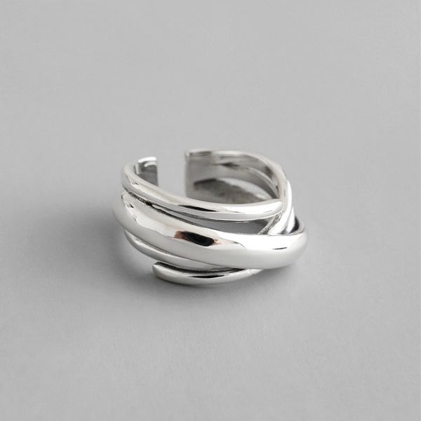 

2009 new baitao korean 925 pure ilver retro multi layer winding irregular face open ring finger ring female ilver ring
