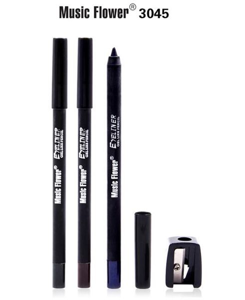

makeup eye liner pencil type music flower 3 color eyeliner black brown blue m3045