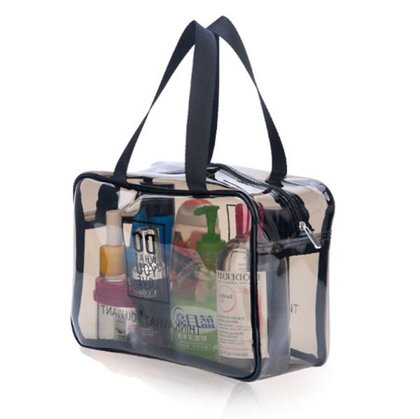 

clear transparent plastic pvc travel makeup cosmetic toiletry zip bag wash bag