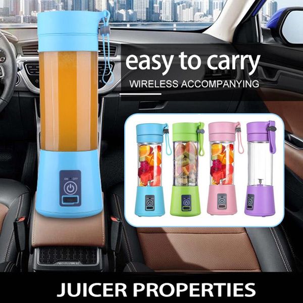 

6 blade fruit mixe usb rechargeable vegetable portable fruit juice blender travel 400ml mini healthy drinking juice cup blender