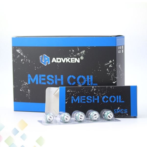 

Authentic Advken Manta Tank Mesh Coil Head Subohm 0.16ohm 0.2ohm Replacement Coils For Manta Tank Dominator Sub ohm Atomizers DHL Free