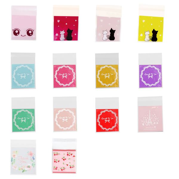 

pink love christmas gift bag diy biscuit cookies bag plastic packaging bags for candy chocolate transparent self-adhesive
