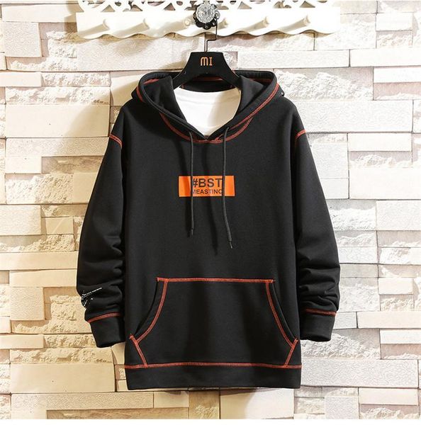 

hoodies spring mens 2020 luxury designer clothes casual big pockets male hooded sweatshirts patchwork color mens, Black