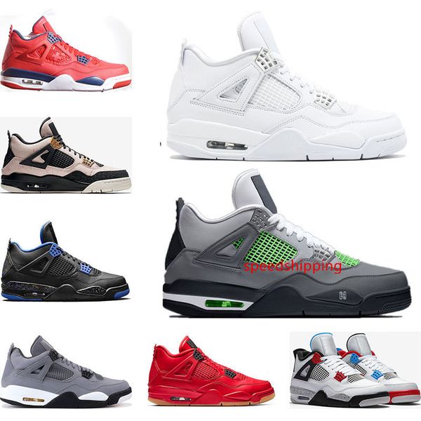 

new basketball shoes 4s nero fiba what the cool grey bred silt red pure money wings 4 mens sports sneakers traienrs size 7-13