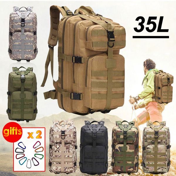

35l nylon waterproof army assault 3p backpack climbing hiking tactical bag camping mountaineering outdoor sport bags