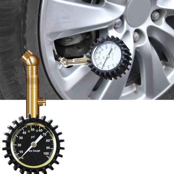 

car tire pressure gauge 0-60 psi heavy duty high air pressure gauge dial for trucks tires tire for car