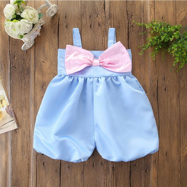 

kid baby girl bow romper комбинезон боди наряды летняя одежда синий sunsuit, Blue