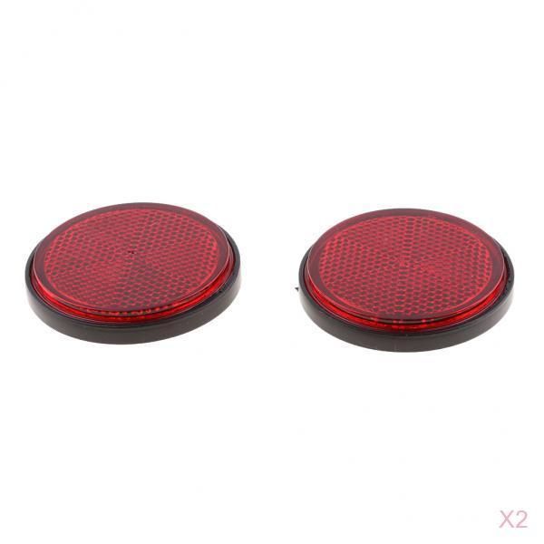 

4 pieces round reflectors universal for motorcycle bikes atv dirt bike - red