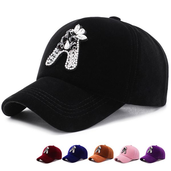 

2020 cowhide hat women's peak cap autumn and winter fashion embroidered baseball cap women, Blue;gray