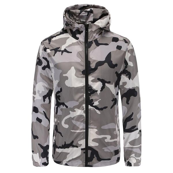 

running jackets long sleeve camouflage print hooded pocket outdoor polyester men jacket windbreaker windproof sportswear, Black;red