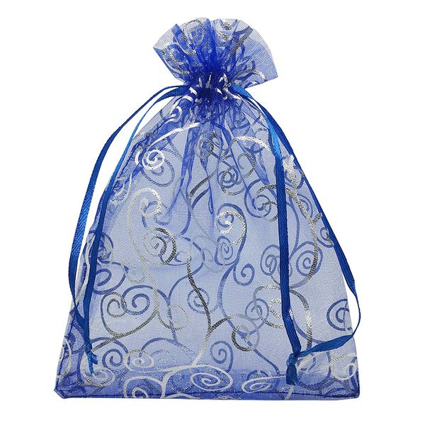 

50pcs 5x7 inches drawstrings organza gift candy bags wedding favors bags, Pink;blue