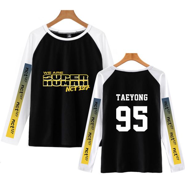 

personality nct127we superhuman are men and women insert shoulder long shirt t shirts, Gray;blue