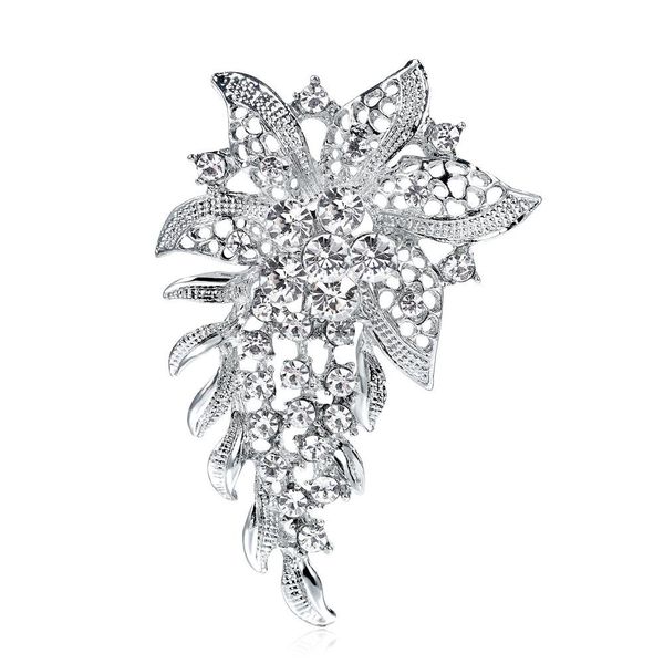 

бесплатная доставка алмазная сплав брошь винтажная брошь цветок pin diy rhinestone брошь ювелирные изделия оптом для женщин одежда бутик акс, Gray