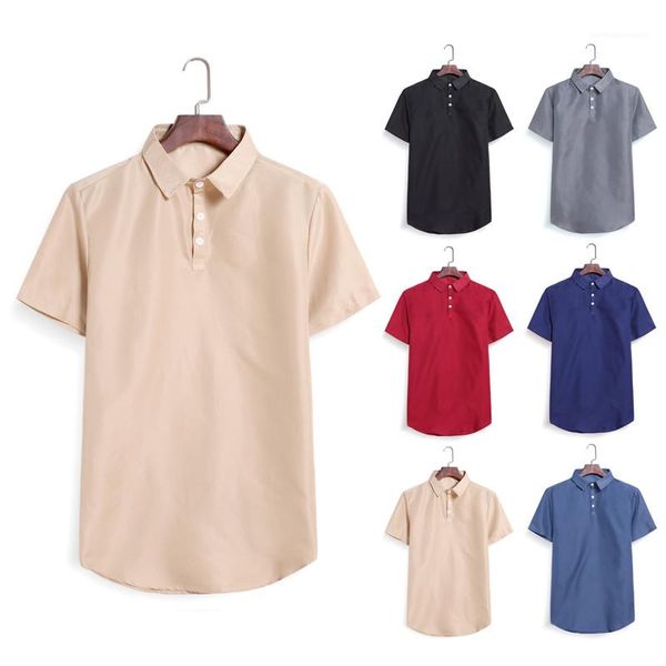 

casual crew neck short sleeves male clothing mens designer polo shirts loose solid color tee, White;black