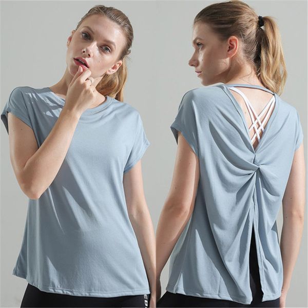 

women's yoga vest backless fitness yoga wear sleeveless workout running t-shirt quick-drying sports vest shirt women, White;red