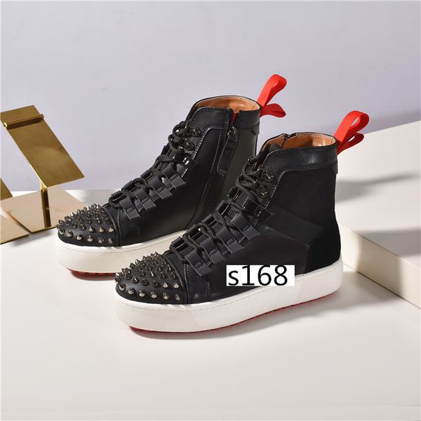 

latest new krystal spike sock donna casual shoes flat sneakers designer mens red bottoms shoes womens rivet spiky sock junior spikes flat5, Black