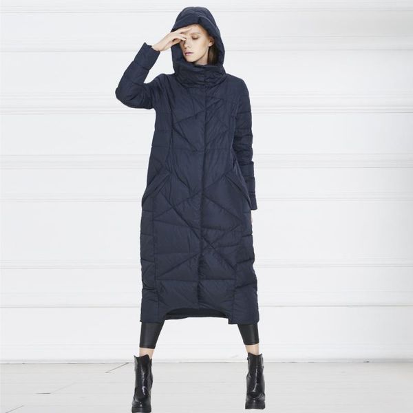 

2020 new fashion hooded down jacket and long sections 929, Black