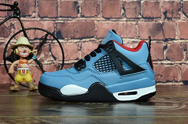 

4 4s black white blue pink red yellow blue winter leather breathable basketball shoes sneaker for kids boys girls