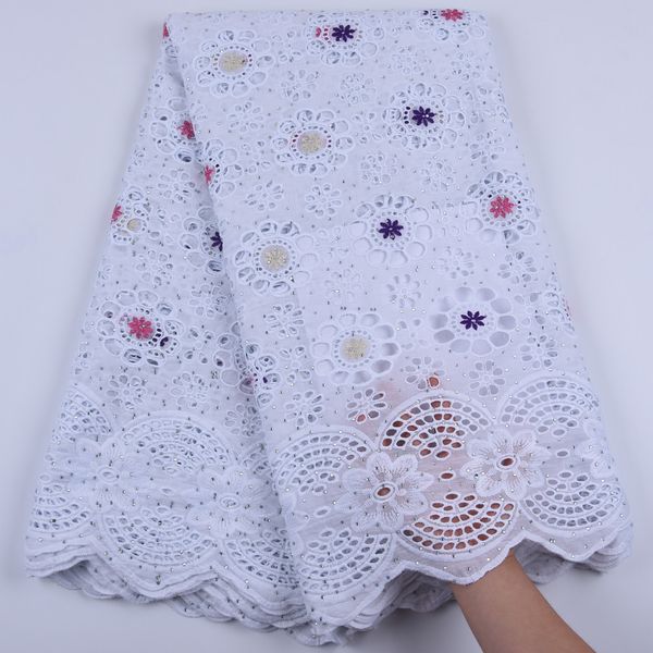 

5yards pure cotton african dry lace fabric with stones nigerian lace fabric swiss voile in switzerland a1679, Pink;blue