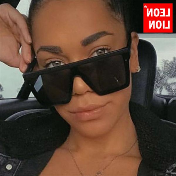 

leonlion classic vintage square woman siamese oversized woman/men retro sunglasses lentes de sol mujer, White;black