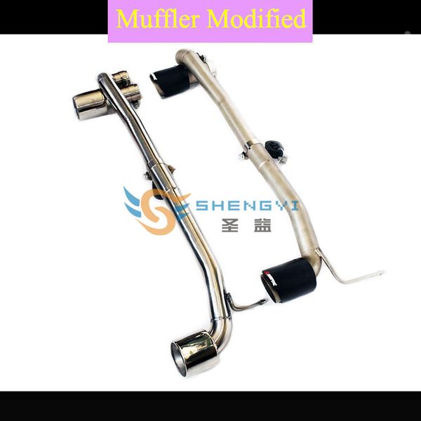 

a set carbon fiber / stainless steel bilateral single out car modified exhaust muffler tips tail pipe fit m240 in 2017-2019