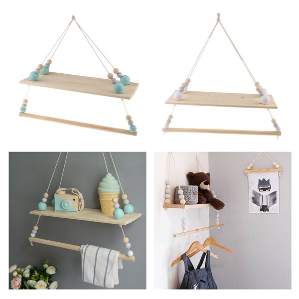 

2pcs wall hanging wooden shelves floating wall shelf for home storage decoration