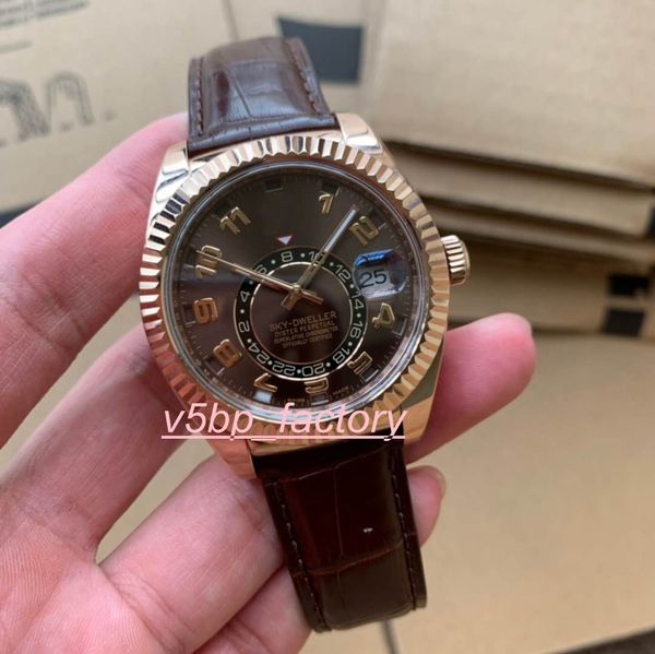 

selling classic series sky-dweller 326138 326135 42mm black dial sapphire glass stainless steel eta movement automatic mens watch watch, Slivery;brown