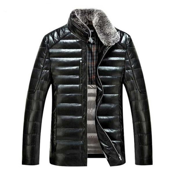 

2018 winter new luxury jacket men's leather jacket men's, Black
