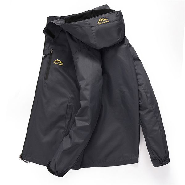 

2019 spring autumn casual waterproof windbreaker jacket men tourism breathable jacket male raincoat sportswear hooded coat 4xl, Black;brown