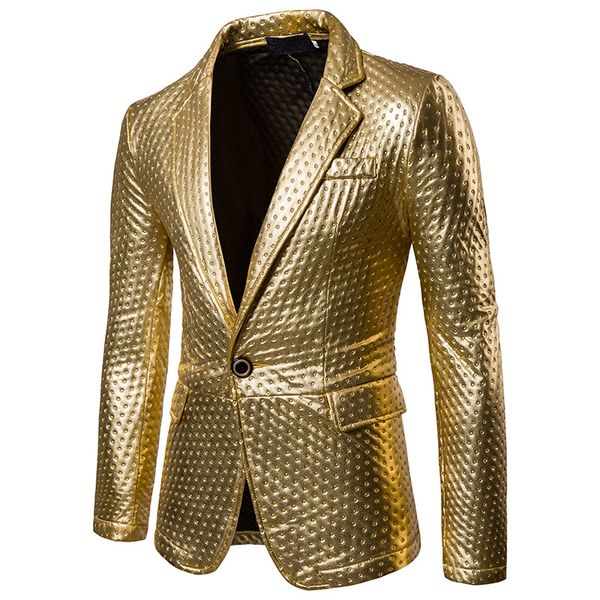 

mens gold stage prom blazer jacket 2020 brand new slim fit single button suit jacket men club party singer blazer masculino xxl, White;black