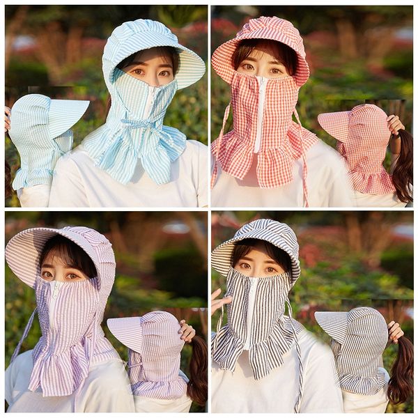 

xzwuw women's outdoor cycling sunscreen foldable breathable anti-light sun hat women's outdoor cycling sunscreen bicycle bicycle f, Blue;gray