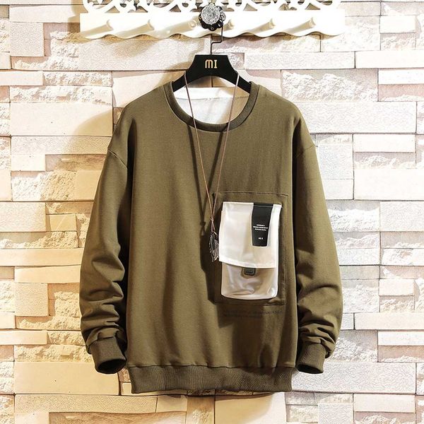 

pullover 2019 mens brand hoodies and sweatshirts autumn winter casual solid color pocket long sleeve blouse, Black