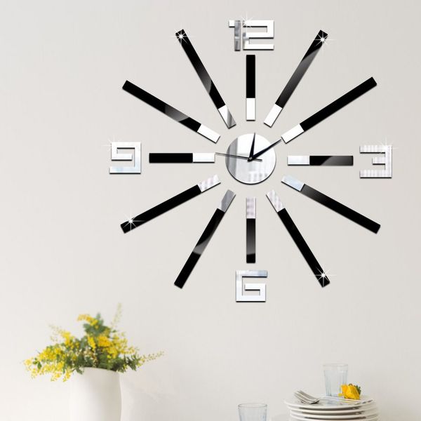 

gz035diy creative home wall clock study bedroom living room wall mute clock